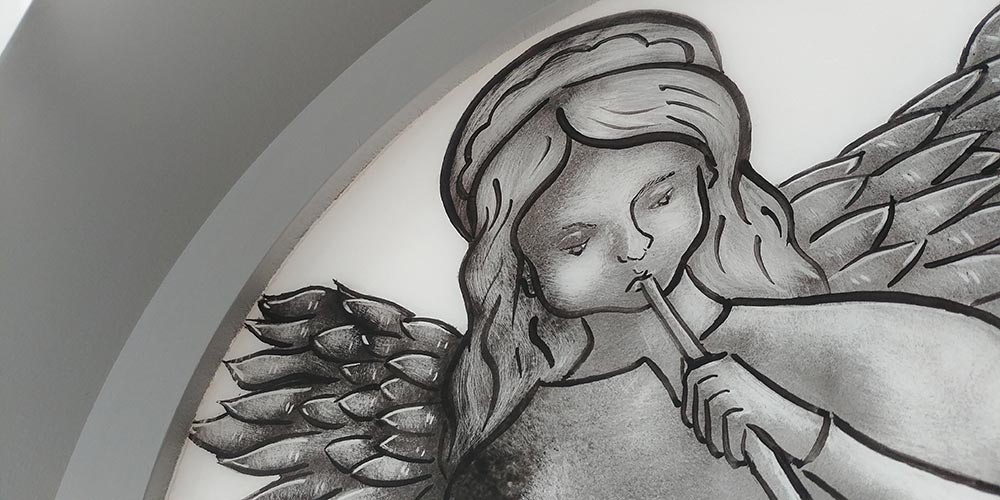 Vitraux réalisés par Anne Veyrier du Muraud